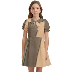 Abstract Texture, Retro Backgrounds Kids  Bow Tie Puff Sleeve Dress
