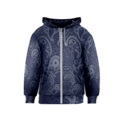 Blue Paisley Texture, Blue Paisley Ornament Kids  Zipper Hoodie by nateshop