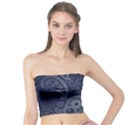 Blue Paisley Texture, Blue Paisley Ornament Tube Top View1