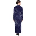 Blue Paisley Texture, Blue Paisley Ornament Turtleneck Maxi Dress View2