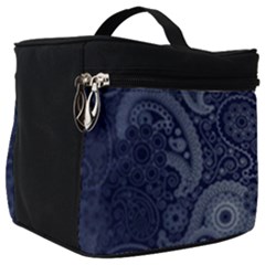 Blue Paisley Texture, Blue Paisley Ornament Make Up Travel Bag (big) by nateshop