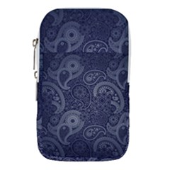 Blue Paisley Texture, Blue Paisley Ornament Waist Pouch (small) by nateshop