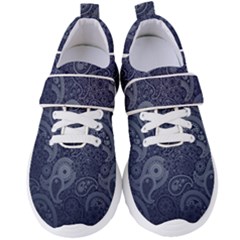 Blue Paisley Texture, Blue Paisley Ornament Women s Velcro Strap Shoes by nateshop