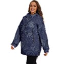 Blue Paisley Texture, Blue Paisley Ornament Women s Ski and Snowboard Waterproof Breathable Jacket View3