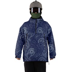 Blue Paisley Texture, Blue Paisley Ornament Men s Ski And Snowboard Waterproof Breathable Jacket by nateshop