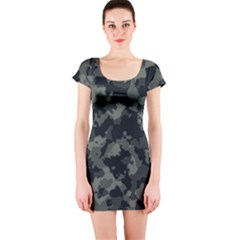 Camouflage, Pattern, Abstract, Background, Texture, Army Short Sleeve Bodycon Dress by nateshop