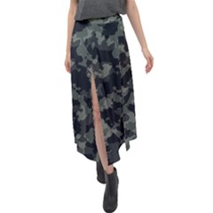 Camouflage, Pattern, Abstract, Background, Texture, Army Velour Split Maxi Skirt by nateshop