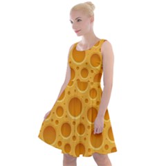 Cheese Texture Food Textures Knee Length Skater Dress by nateshop