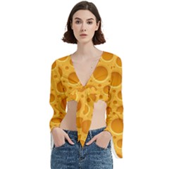 Cheese Texture Food Textures Trumpet Sleeve Cropped Top