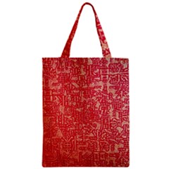 Chinese Hieroglyphs Patterns, Chinese Ornaments, Red Chinese Zipper Classic Tote Bag by nateshop