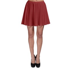 Christmas Pattern, Fabric Texture, Knitted Red Background Skater Skirt