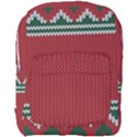 Christmas Pattern, Fabric Texture, Knitted Red Background Full Print Backpack View1