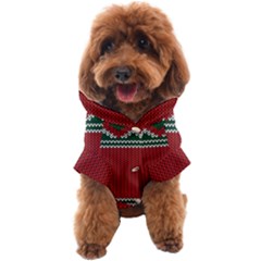 Christmas Pattern, Fabric Texture, Knitted Red Background Dog Coat