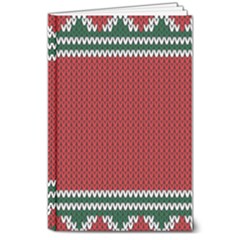 Christmas Pattern, Fabric Texture, Knitted Red Background 8  X 10  Hardcover Notebook by nateshop