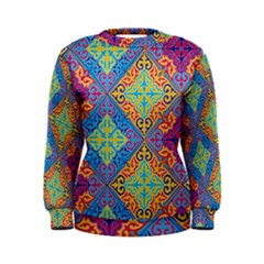 Colorful Floral Ornament, Floral Patterns Women s Sweatshirt