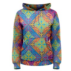 Colorful Floral Ornament, Floral Patterns Women s Pullover Hoodie by nateshop