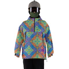 Colorful Floral Ornament, Floral Patterns Men s Ski And Snowboard Waterproof Breathable Jacket by nateshop