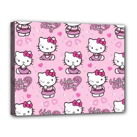 Cute Hello Kitty Collage, Cute Hello Kitty Canvas 14  X 11  (stretched)