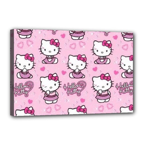 Cute Hello Kitty Collage, Cute Hello Kitty Canvas 18  X 12  (stretched)