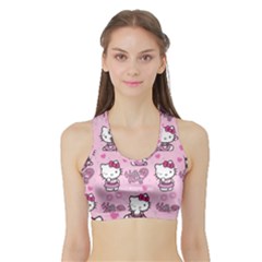 Cute Hello Kitty Collage, Cute Hello Kitty Sports Bra With Border by nateshop