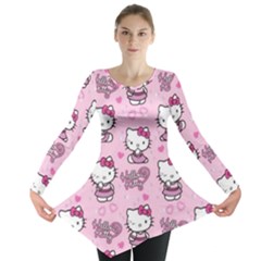 Cute Hello Kitty Collage, Cute Hello Kitty Long Sleeve Tunic  by nateshop