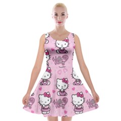 Cute Hello Kitty Collage, Cute Hello Kitty Velvet Skater Dress by nateshop