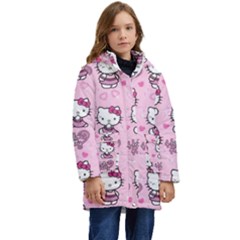 Cute Hello Kitty Collage, Cute Hello Kitty Kids  Hooded Longline Puffer Jacket by nateshop