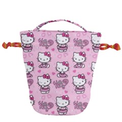 Cute Hello Kitty Collage, Cute Hello Kitty Drawstring Bucket Bag by nateshop