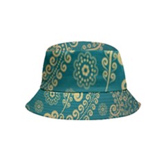 European Pattern, Blue, Desenho, Retro, Style Bucket Hat (kids) by nateshop