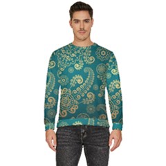 European Pattern, Blue, Desenho, Retro, Style Men s Fleece Sweatshirt