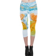 Fruits, Fruit, Lemon, Lime, Mandarin, Water, Orange Capri Leggings  by nateshop