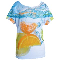 Fruits, Fruit, Lemon, Lime, Mandarin, Water, Orange Women s Oversized T-shirt