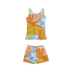 Fruits, Fruit, Lemon, Lime, Mandarin, Water, Orange Kids  Boyleg Swimsuit by nateshop