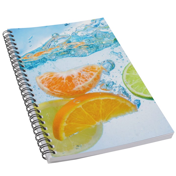 Fruits, Fruit, Lemon, Lime, Mandarin, Water, Orange 5.5  x 8.5  Notebook