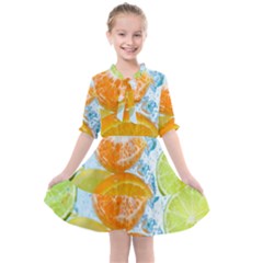 Fruits, Fruit, Lemon, Lime, Mandarin, Water, Orange Kids  All Frills Chiffon Dress by nateshop