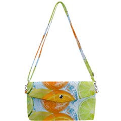 Fruits, Fruit, Lemon, Lime, Mandarin, Water, Orange Removable Strap Clutch Bag by nateshop