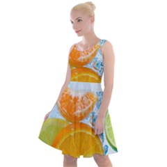 Fruits, Fruit, Lemon, Lime, Mandarin, Water, Orange Knee Length Skater Dress by nateshop