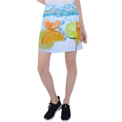 Fruits, Fruit, Lemon, Lime, Mandarin, Water, Orange Tennis Skirt by nateshop