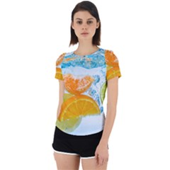 Fruits, Fruit, Lemon, Lime, Mandarin, Water, Orange Back Cut Out Sport T-shirt by nateshop