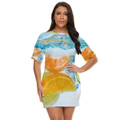 Fruits, Fruit, Lemon, Lime, Mandarin, Water, Orange Just Threw It On Dress