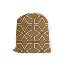 Gold Pattern Texture, Seamless Texture Drawstring Pouch (large)