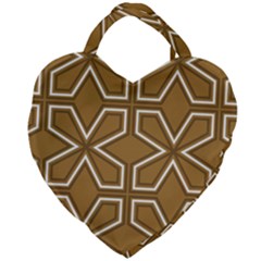 Gold Pattern Texture, Seamless Texture Giant Heart Shaped Tote by nateshop