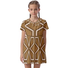 Gold Pattern Texture, Seamless Texture Kids  Asymmetric Collar Dress by nateshop