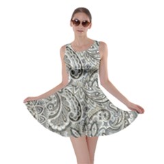 Gray Paisley Texture, Paisley Skater Dress by nateshop