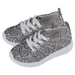 Gray Paisley Texture, Paisley Kids  Lightweight Sports Shoes