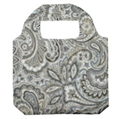 Gray Paisley Texture, Paisley Premium Foldable Grocery Recycle Bag by nateshop