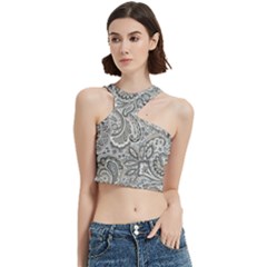 Gray Paisley Texture, Paisley Cut Out Top by nateshop