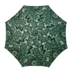 Green Ornament Texture, Green Flowers Retro Background Golf Umbrellas