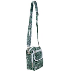 Green Ornament Texture, Green Flowers Retro Background Shoulder Strap Belt Bag