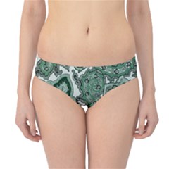 Green Ornament Texture, Green Flowers Retro Background Hipster Bikini Bottoms by nateshop